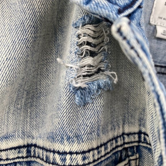 RVCA Mens denim jacket size small unisex light wash cotton distressed - Picture 5 of 13